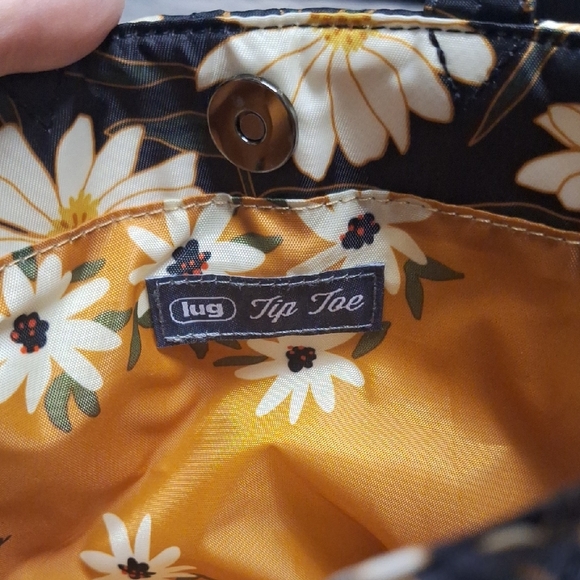 Lug Tip Toe Mini Crossbody Bag Handle Tote, Autumn Daisies - Picture 4 of 5